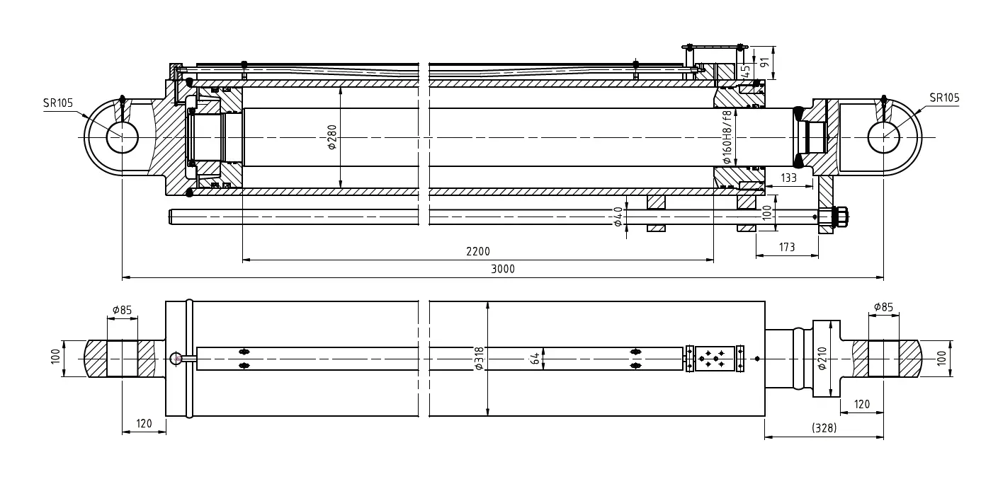 Crane Hydraulic Lift Cylinder Dimensions