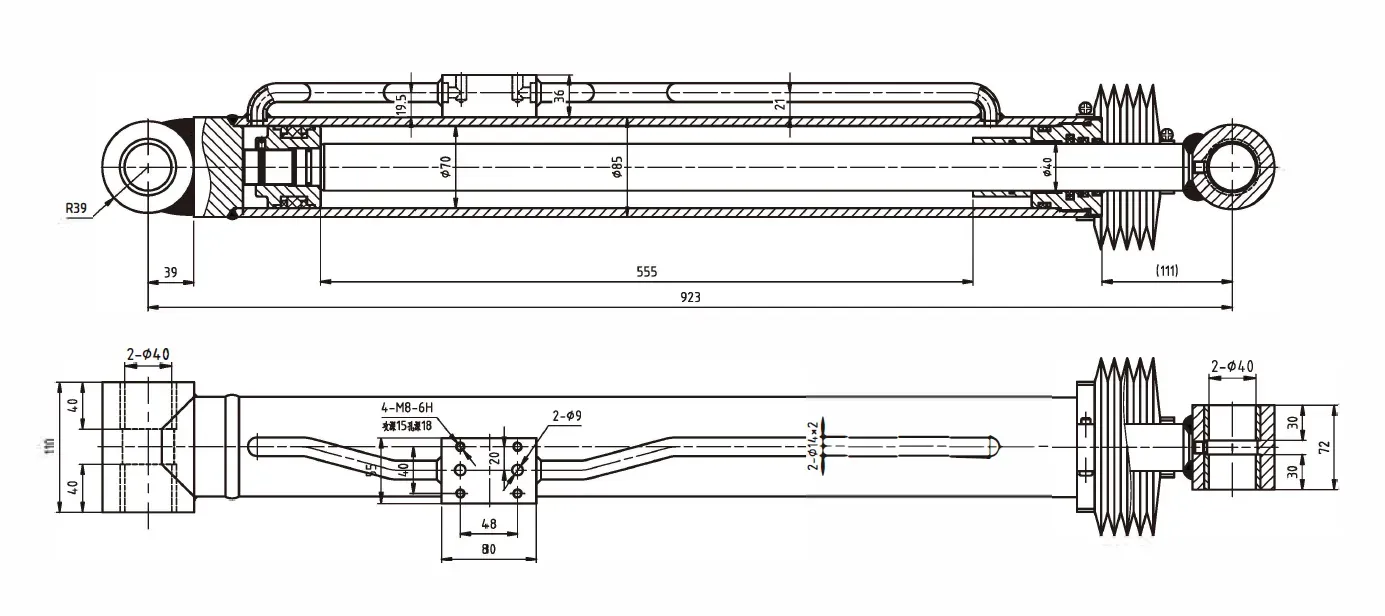 Hydraulic Jib Cylinder Dimensions