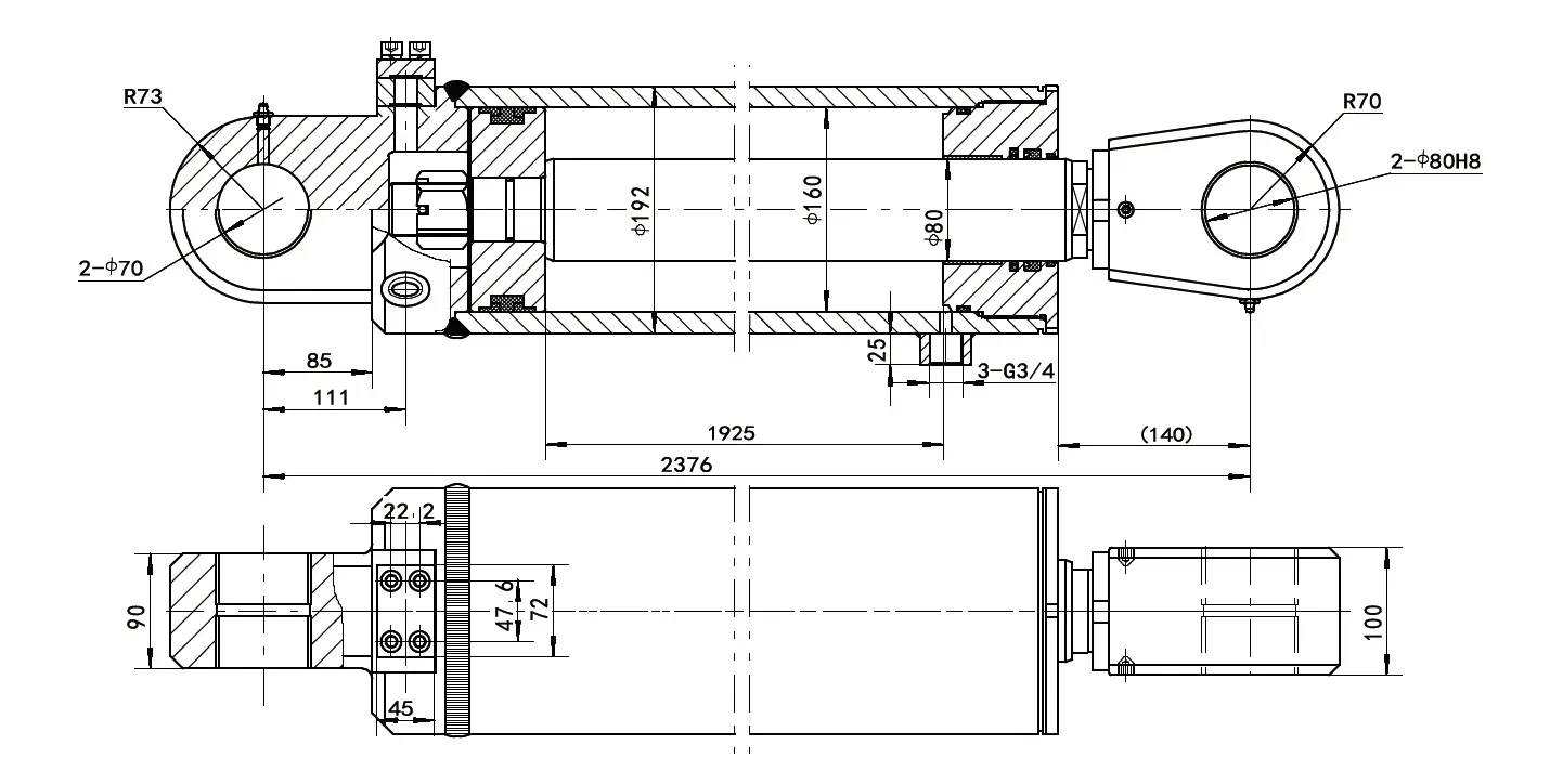 Hydraulic Swing Arm Cylinder Dimensions